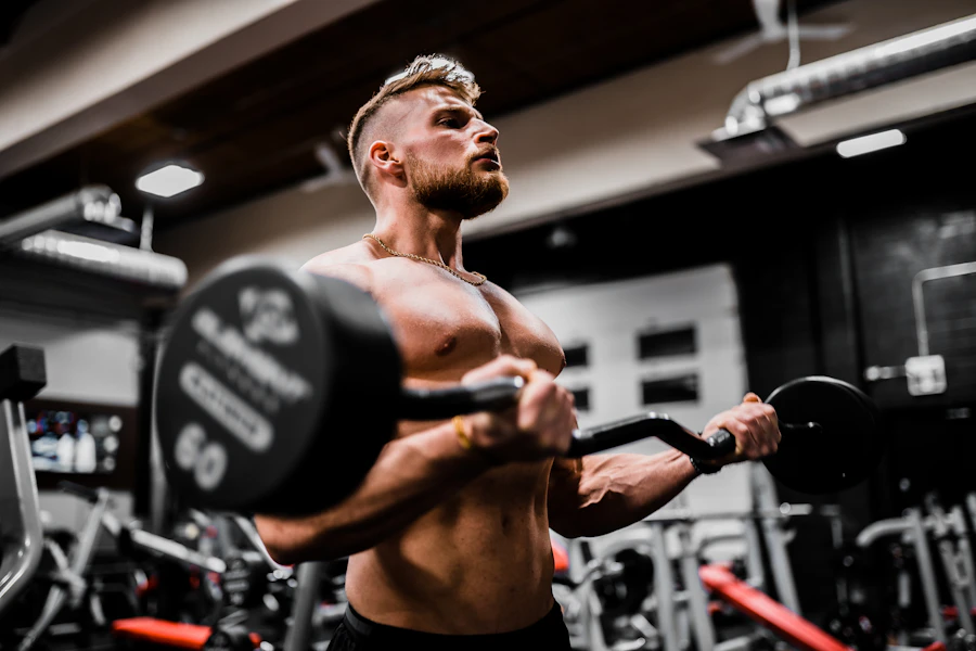 Athlete preparing for a strength workout